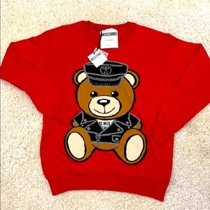 SOLD NWT MOSCHINO RED BEAR SWEATER SIZE XXS